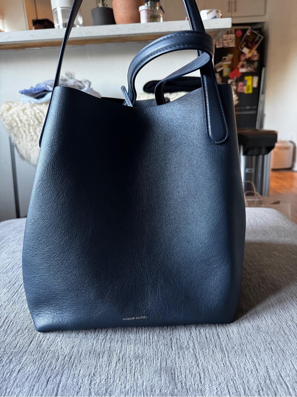 Mansur Gavriel Navy Soft Tote - Picture 8 of 9